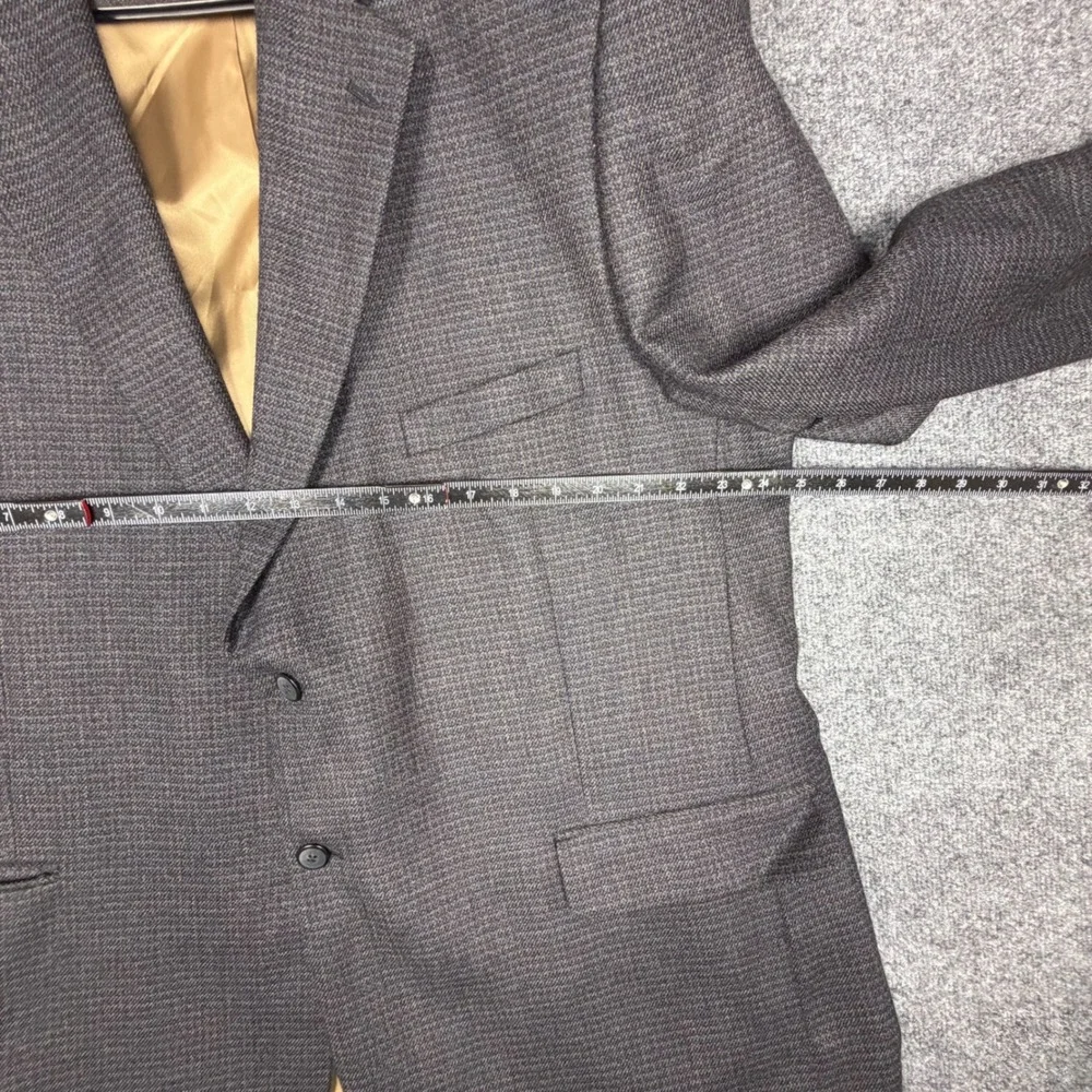 Haspel 48R Lambswool Sport Coat Brown Houndstooth Blazer Mens 48 Regular
